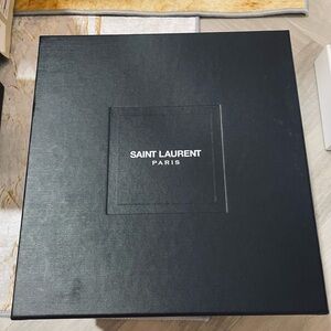 Black & White Large Saint Laurent Paris empty shoe box